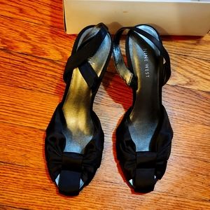 Black satin shoes new with box!